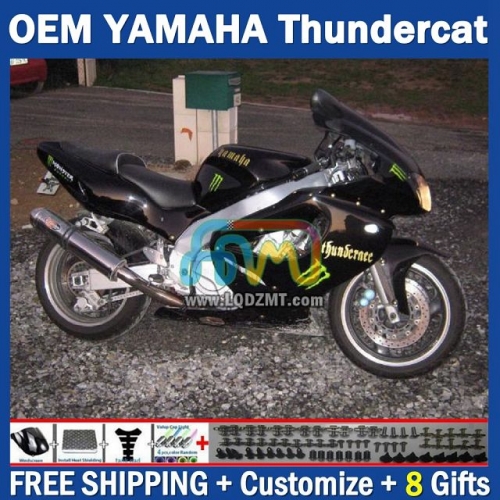 Gloss Black OEM Full Body Kit For YAMAHA Thunderace YZF1000R 96-07 YZF-1000R 1996-2007 Years 96 97 98 99 00 01 02 03 05 06 07 202No.96 YZF 1000R 1000 R 1996 1997 1998 1999 2000 2001 2002 2003 2004 2005 2006 2007 Motorcycle Fairing Kit With Free Shipping