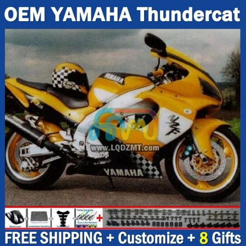 Dark Yellow OEM Full Body Kit For YAMAHA Thunderace YZF1000R 96-07 YZF-1000R 1996-2007 Years 96 97 98 99 00 01 02 03 05 06 07 202No.87 YZF 1000R 1000 R 1996 1997 1998 1999 2000 2001 2002 2003 2004 2005 2006 2007 Motorcycle Fairing Kit With Free Shipping