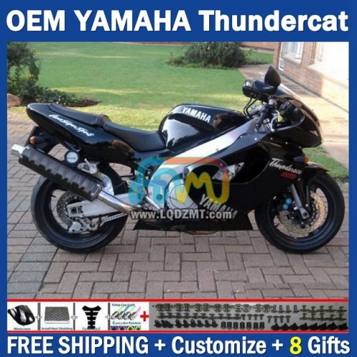 Gloss Black OEM Full Body Kit For YAMAHA Thunderace YZF1000R 96-07 YZF-1000R 1996-2007 Years 96 97 98 99 00 01 02 03 05 06 07 202No.38 YZF 1000R 1000 R 1996 1997 1998 1999 2000 2001 2002 2003 2004 2005 2006 2007 Motorcycle Fairing Kit With Free Shipping