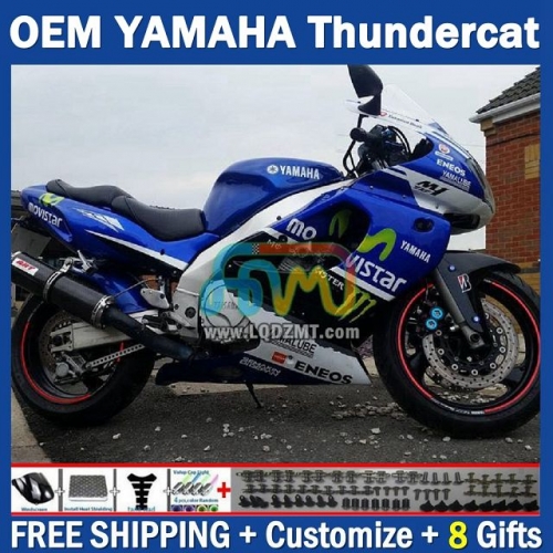 Glossy Ble OEM Full Body Kit For YAMAHA Thunderace YZF1000R 96-07 YZF-1000R 1996-2007 Years 96 97 98 99 00 01 02 03 05 06 07 202No.80 YZF 1000R 1000 R 1996 1997 1998 1999 2000 2001 2002 2003 2004 2005 2006 2007 Motorcycle Fairing Kit With Free Shipping