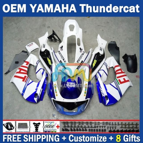 Blue White OEM Full Body Kit For YAMAHA Thunderace YZF1000R 96-07 YZF-1000R 1996-2007 Years 96 97 98 99 00 01 02 03 05 06 07 202No.62 YZF 1000R 1000 R 1996 1997 1998 1999 2000 2001 2002 2003 2004 2005 2006 2007 Motorcycle Fairing Kit With Free Shipping