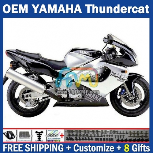 Black White OEM Full Body Kit For YAMAHA Thunderace YZF1000R 96-07 YZF-1000R 1996-2007 Years 96 97 98 99 00 01 02 03 05 06 07 202No.114 YZF 1000R 1000 R 1996 1997 1998 1999 2000 2001 2002 2003 2004 2005 2006 2007 Motorcycle Fairing Kit With Free Shipping
