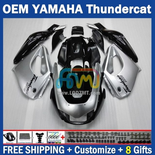 Silver Black OEM Full Body Kit For YAMAHA Thunderace YZF1000R 96-07 YZF-1000R 1996-2007 Years 96 97 98 99 00 01 02 03 05 06 07 202No.56 YZF 1000R 1000 R 1996 1997 1998 1999 2000 2001 2002 2003 2004 2005 2006 2007 Motorcycle Fairing Kit With Free Shipping