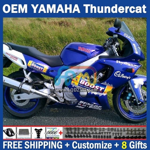 Stock Blue OEM Full Body Kit For YAMAHA Thunderace YZF1000R 96-07 YZF-1000R 1996-2007 Years 96 97 98 99 00 01 02 03 05 06 07 202No.51 YZF 1000R 1000 R 1996 1997 1998 1999 2000 2001 2002 2003 2004 2005 2006 2007 Motorcycle Fairing Kit With Free Shipping