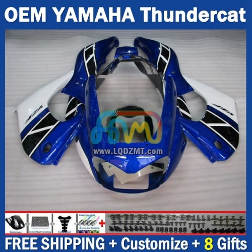 Blue White OEM Full Body Kit For YAMAHA Thunderace YZF1000R 96-07 YZF-1000R 1996-2007 Years 96 97 98 99 00 01 02 03 05 06 07 202No.66 YZF 1000R 1000 R 1996 1997 1998 1999 2000 2001 2002 2003 2004 2005 2006 2007 Motorcycle Fairing Kit With Free Shipping