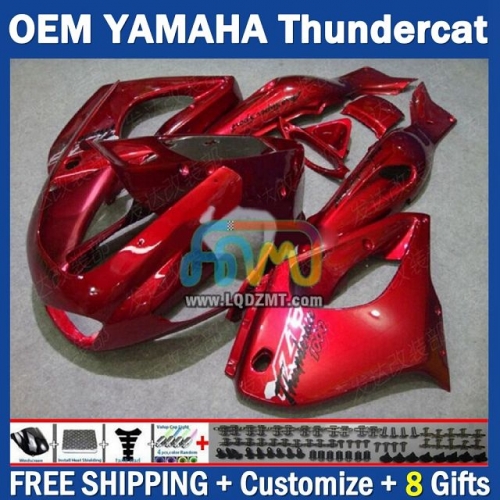 Metal Red OEM Full Body Kit For YAMAHA Thunderace YZF1000R 96-07 YZF-1000R 1996-2007 Years 96 97 98 99 00 01 02 03 05 06 07 202No.76 YZF 1000R 1000 R 1996 1997 1998 1999 2000 2001 2002 2003 2004 2005 2006 2007 Motorcycle Fairing Kit With Free Shipping