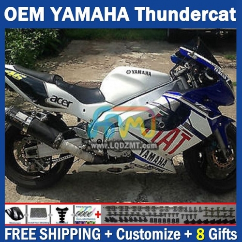 Blue Fiat OEM Full Body Kit For YAMAHA Thunderace YZF1000R 96-07 YZF-1000R 1996-2007 Years 96 97 98 99 00 01 02 03 05 06 07 202No.59 YZF 1000R 1000 R 1996 1997 1998 1999 2000 2001 2002 2003 2004 2005 2006 2007 Motorcycle Fairing Kit With Free Shipping