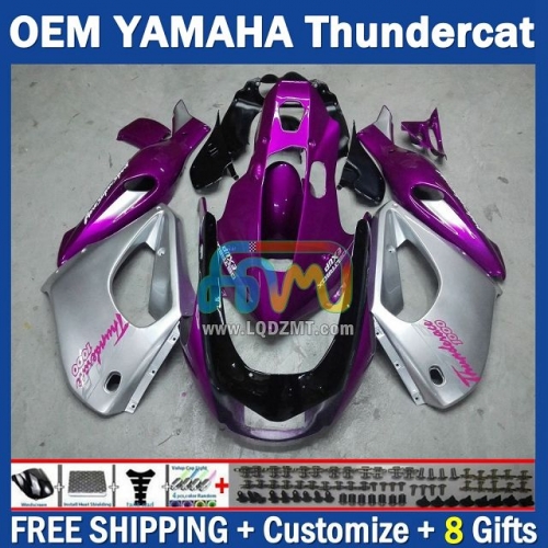 Purple Silver OEM Full Body Kit For YAMAHA Thunderace YZF1000R 96-07 YZF-1000R 1996-2007 Years 96 97 98 99 00 01 02 03 05 06 07 202No.57 YZF 1000R 1000 R 1996 1997 1998 1999 2000 2001 2002 2003 2004 2005 2006 2007 Motorcycle Fairing Kit With Free Shipping