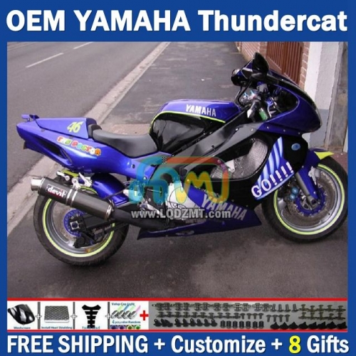 Blue Go OEM Full Body Kit For YAMAHA Thunderace YZF1000R 96-07 YZF-1000R 1996-2007 Years 96 97 98 99 00 01 02 03 05 06 07 202No.34 YZF 1000R 1000 R 1996 1997 1998 1999 2000 2001 2002 2003 2004 2005 2006 2007 Motorcycle Fairing Kit With Free Shipping