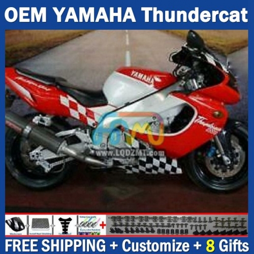 Red White OEM Full Body Kit For YAMAHA Thunderace YZF1000R 96-07 YZF-1000R 1996-2007 Years 96 97 98 99 00 01 02 03 05 06 07 202No.92 YZF 1000R 1000 R 1996 1997 1998 1999 2000 2001 2002 2003 2004 2005 2006 2007 Motorcycle Fairing Kit With Free Shipping