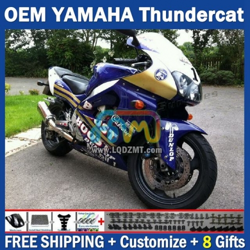 Gloss Blue OEM Full Body Kit For YAMAHA Thunderace YZF1000R 96-07 YZF-1000R 1996-2007 Years 96 97 98 99 00 01 02 03 05 06 07 202No.99 YZF 1000R 1000 R 1996 1997 1998 1999 2000 2001 2002 2003 2004 2005 2006 2007 Motorcycle Fairing Kit With Free Shipping