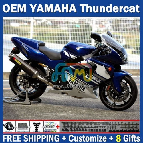 Blue White OEM Full Body Kit For YAMAHA Thunderace YZF1000R 96-07 YZF-1000R 1996-2007 Years 96 97 98 99 00 01 02 03 05 06 07 202No.97 YZF 1000R 1000 R 1996 1997 1998 1999 2000 2001 2002 2003 2004 2005 2006 2007 Motorcycle Fairing Kit With Free Shipping