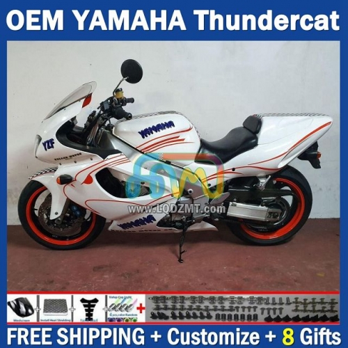 Gloss White OEM Full Body Kit For YAMAHA Thunderace YZF1000R 96-07 YZF-1000R 1996-2007 Years 96 97 98 99 00 01 02 03 05 06 07 202No.60 YZF 1000R 1000 R 1996 1997 1998 1999 2000 2001 2002 2003 2004 2005 2006 2007 Motorcycle Fairing Kit With Free Shipping