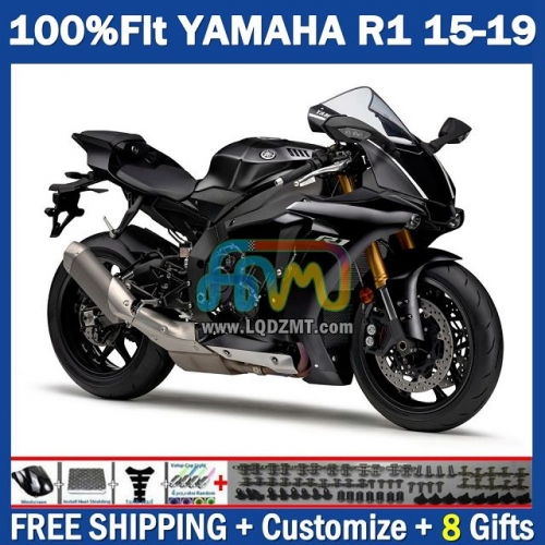 Factory Glossy Black Injection Molding Full Body Kit 100% Fit For YAMAHA YZF-R1 YZF R1 R 1 1000 YZF1000 15-19 215No.5 YZFR1 15 16 17 18 19 YZF-1000 2015 2016 2017 2018 2019 Frame Bodywork Free Customization OEM Motorcycle Fairing Kit With Free Shipping