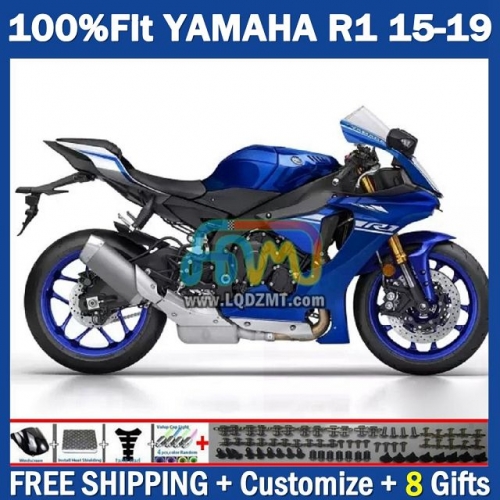 Factory Blue Black Injection Molding Full Body Kit 100% Fit For YAMAHA YZF-R1 YZF R1 R 1 1000 YZF1000 15-19 215No.10 YZFR1 15 16 17 18 19 YZF-1000 2015 2016 2017 2018 2019 Frame Bodywork Free Customization OEM Motorcycle Fairing Kit With Free Shipping