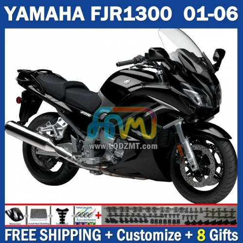 Stock Matte Black OEM Full Body Kit For YAMAHA FJR-1300 FJR1300A 01-06 FJR 1300 A 2001-2006 Years 218No.77 FJR1300 A 01 02 03 05 06 FJR-1300 2001 2002 2003 2004 2005 2006 Frame Bodywork Free Customization Motorcycle Fairing Kit With Free Shipping