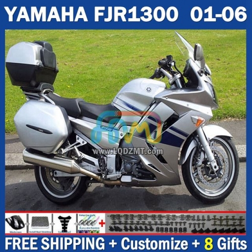 Glossy Silvery Black OEM Full Body Kit For YAMAHA FJR-1300 FJR1300A 01-06 FJR 1300 A 2001-2006 Years 218No.76 FJR1300 A 01 02 03 05 06 FJR-1300 2001 2002 2003 2004 2005 2006 Frame Bodywork Free Customization Motorcycle Fairing Kit With Free Shipping