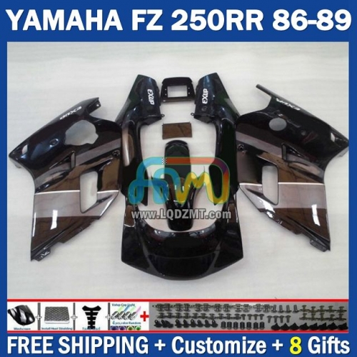 Stock Black Grey OEM Full Body Kit For YAMAHA FZR250 R 86-89 FZRR FZR 250 250R FZR250RR 1986-1989 Years 219No.57 FZR-250 RR FZR250R 86 87 88 89 FZRR250R 1986 1987 1988 1989 Frame Bodywork Free Customization Motorcycle Fairing Kit With Free Shipping