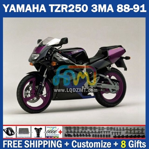 Gloss New Purple ﻿OEM Full Body Kit 100% Fit For YAMAHA TZR250 YPVS RS TZR-250 TZR 250 R RR TZR250R 1986-1989 Years 220No.88 TZR250RR 88 89 90 91 3MA 1988 1989 1990 1991 Frame Bodywork Free Customization Motorcycle Fairing Kit With Free Shipping