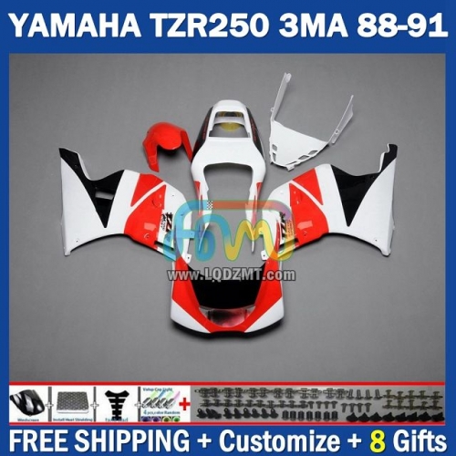 Gloss Black White ﻿OEM Full Body Kit 100% Fit For YAMAHA TZR250 YPVS RS TZR-250 TZR 250 R RR TZR250R 1986-1989 Years 220No.82 TZR250RR 88 89 90 91 3MA 1988 1989 1990 1991 Frame Bodywork Free Customization Motorcycle Fairing Kit With Free Shipping