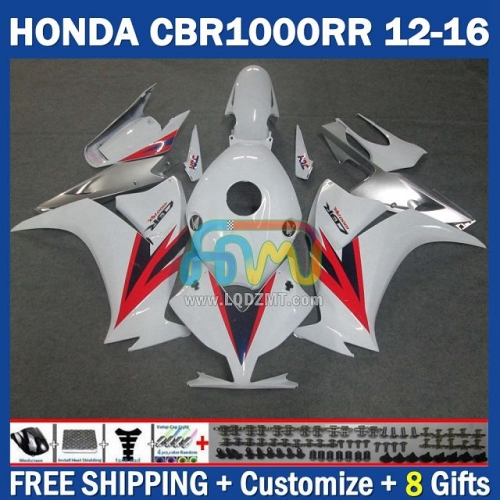 White Silvery Red Injection Molding Full Body Kit 100%Fit For HONDA CBR 1000RR 1000CC 12-16 CBR1000 1000 RR CC 12 13 14 15 16 233No.0 CBR1000RR 2012 2013 2014 2015 2016 Years Frame Bodywork Free Customization OEM Motorcycle Fairing Kit With Free Shipping