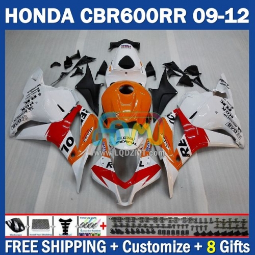 Glossy Repsol White Injection Molding Full Body Kit 100% Fit For HONDA CBR600RR CBR 600RR 600CC 09-12 CBR600 CC 09 10 11 12 228No.87 CBR 600 RR F5 2009 2010 2011 2012 Years Frame Bodywork Free Customization OEM Motorcycle Fairing Kit With Free Shipping