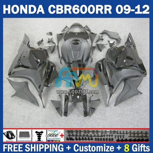 Glossy Matte Grey Injection Molding Full Body Kit 100% Fit For HONDA CBR600RR CBR 600RR 600CC 09-12 CBR600 CC 09 10 11 12 228No.73 CBR 600 RR F5 2009 2010 2011 2012 Years Frame Bodywork Free Customization OEM Motorcycle Fairing Kit With Free Shipping