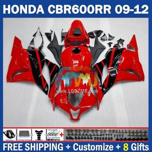Glossy Factory Red Injection Molding Full Body Kit 100% Fit For HONDA CBR600RR CBR 600RR 600CC 09-12 CBR600 CC 09 10 11 12 228No.84 CBR 600 RR F5 2009 2010 2011 2012 Years Frame Bodywork Free Customization OEM Motorcycle Fairing Kit With Free Shipping