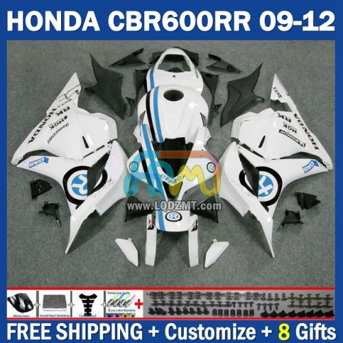 Factory Blue White Injection Molding Full Body Kit 100% Fit For HONDA CBR600RR CBR 600RR 600CC 09-12 CBR600 CC 09 10 11 12 228No.66 CBR 600 RR F5 2009 2010 2011 2012 Years Frame Bodywork Free Customization OEM Motorcycle Fairing Kit With Free Shipping