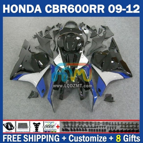 Glossy Blue Silver Injection Molding Full Body Kit 100% Fit For HONDA CBR600RR CBR 600RR 600CC 09-12 CBR600 CC 09 10 11 12 228No.74 CBR 600 RR F5 2009 2010 2011 2012 Years Frame Bodywork Free Customization OEM Motorcycle Fairing Kit With Free Shipping