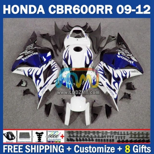 Factory Blue Flames Injection Molding Full Body Kit 100% Fit For HONDA CBR600RR CBR 600RR 600CC 09-12 CBR600 CC 09 10 11 12 228No.64 CBR 600 RR F5 2009 2010 2011 2012 Years Frame Bodywork Free Customization OEM Motorcycle Fairing Kit With Free Shipping