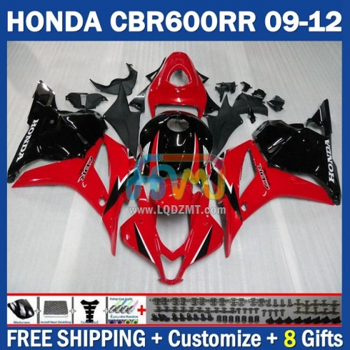 Glossy Red Black Injection Molding Full Body Kit 100% Fit For HONDA CBR600RR CBR 600RR 600CC 09-12 CBR600 CC 09 10 11 12 228No.79 CBR 600 RR F5 2009 2010 2011 2012 Years Frame Bodywork Free Customization OEM Motorcycle Fairing Kit With Free Shipping