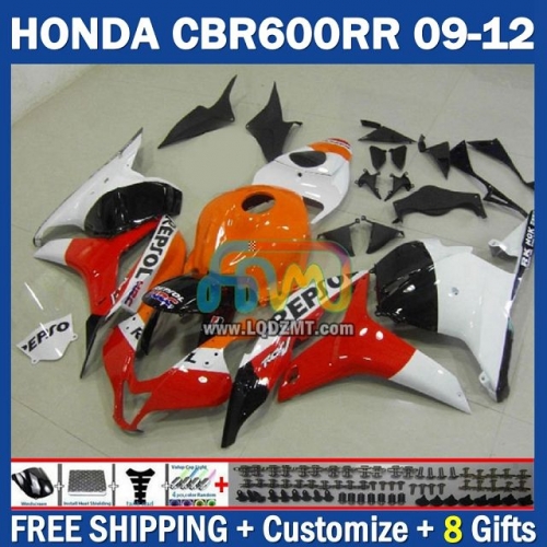 Gloss Repsol Red Injection Molding Full Body Kit 100% Fit For HONDA CBR600RR CBR 600RR 600CC 09-12 CBR600 CC 09 10 11 12 228No.69 CBR 600 RR F5 2009 2010 2011 2012 Years Frame Bodywork Free Customization OEM Motorcycle Fairing Kit With Free Shipping
