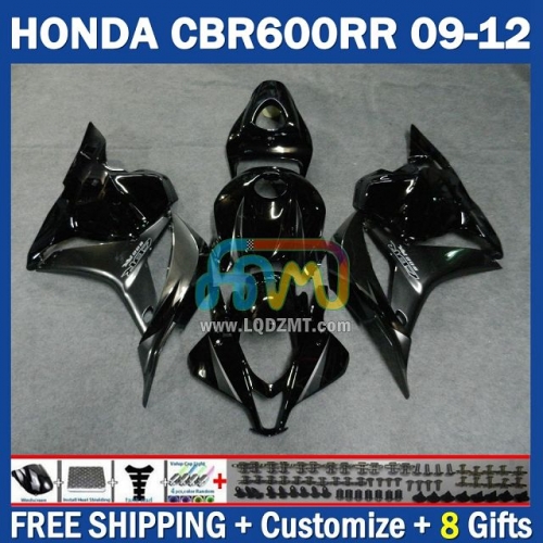 Glossy Matte Black Injection Molding Full Body Kit 100% Fit For HONDA CBR600RR CBR 600RR 600CC 09-12 CBR600 CC 09 10 11 12 228No.72 CBR 600 RR F5 2009 2010 2011 2012 Years Frame Bodywork Free Customization OEM Motorcycle Fairing Kit With Free Shipping