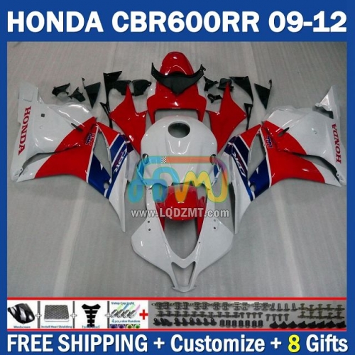 Glossy White Red Injection Molding Full Body Kit 100% Fit For HONDA CBR600RR CBR 600RR 600CC 09-12 CBR600 CC 09 10 11 12 228No.82 CBR 600 RR F5 2009 2010 2011 2012 Years Frame Bodywork Free Customization OEM Motorcycle Fairing Kit With Free Shipping