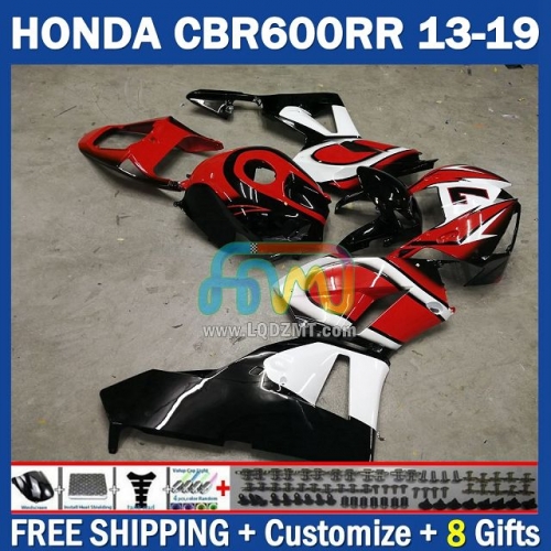 Gloss Red White Injection Molding Full Body Kit For HONDA CBR600 CBR 600 RR CC F5 600CC 600RR 13 14 15 16 17 18 19 229No.80 CBR600RR 2013 2014 2015 2016 2017 2018 2019 Frame Bodywork Free Customization OEM Motorcycle Fairing Kit With Free Shipping
