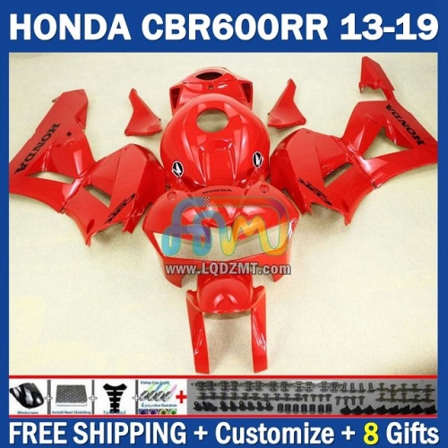 Glossy Red Injection Molding Full Body Kit For HONDA CBR600 CBR 600 RR CC F5 600CC 600RR 13 14 15 16 17 18 19 229No.74 CBR600RR 2013 2014 2015 2016 2017 2018 2019 Frame Bodywork Free Customization OEM Motorcycle Fairing Kit With Free Shipping
