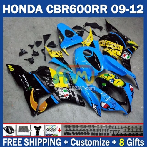 Gloss Shark Fish Injection Molding Full Body Kit 100% Fit For HONDA CBR600RR CBR 600RR 600CC 09-12 CBR600 CC 09 10 11 12 228No.97 CBR 600 RR F5 2009 2010 2011 2012 Years Frame Bodywork Free Customization OEM Motorcycle Fairing Kit With Free Shipping