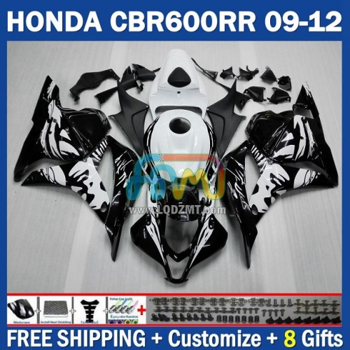 Graffiti Black White Injection Molding Full Body Kit 100% Fit For HONDA CBR600RR CBR 600RR 600CC 09-12 CBR600 CC 09 10 11 12 228No.88 CBR 600 RR F5 2009 2010 2011 2012 Years Frame Bodywork Free Customization OEM Motorcycle Fairing Kit With Free Shipping