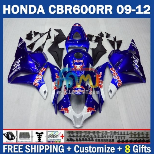 Gloss Red Bull Injection Molding Full Body Kit 100% Fit For HONDA CBR600RR CBR 600RR 600CC 09-12 CBR600 CC 09 10 11 12 228No.95 CBR 600 RR F5 2009 2010 2011 2012 Years Frame Bodywork Free Customization OEM Motorcycle Fairing Kit With Free Shipping
