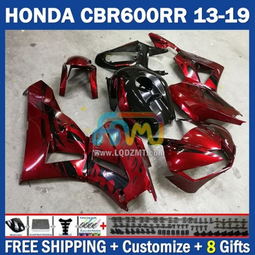 Gloss Red Flames Injection Molding Full Body Kit For HONDA CBR600 CBR 600 RR CC F5 600CC 600RR 13 14 15 16 17 18 19 229No.81 CBR600RR 2013 2014 2015 2016 2017 2018 2019 Frame Bodywork Free Customization OEM Motorcycle Fairing Kit With Free Shipping
