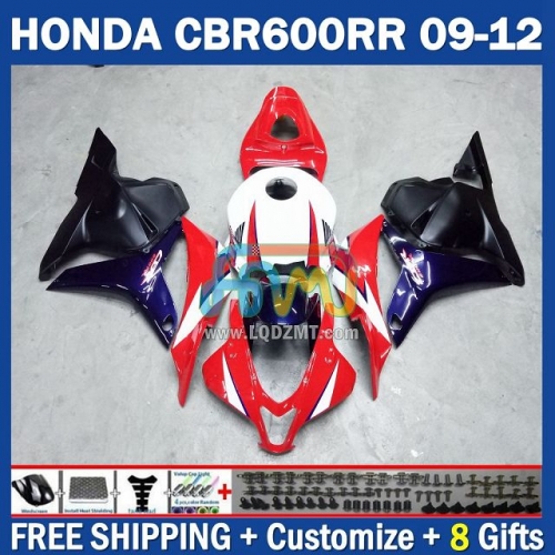 Gloss White Red Injection Molding Full Body Kit 100% Fit For HONDA CBR600RR CBR 600RR 600CC 09-12 CBR600 CC 09 10 11 12 228No.96 CBR 600 RR F5 2009 2010 2011 2012 Years Frame Bodywork Free Customization OEM Motorcycle Fairing Kit With Free Shipping