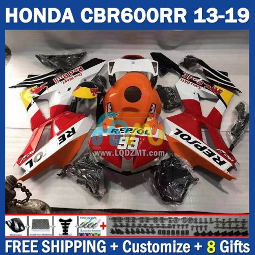 Gloss Red White Injection Molding Full Body Kit For HONDA CBR600 CBR 600 RR CC F5 600CC 600RR 13 14 15 16 17 18 19 229No.82 CBR600RR 2013 2014 2015 2016 2017 2018 2019 Frame Bodywork Free Customization OEM Motorcycle Fairing Kit With Free Shipping