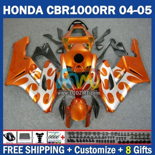 Stock Orange Silver Injection Molding Full Body Kit 100% Fit For HONDA CBR1000 CC CBR 1000RR 1000CC 04-05 230No.50 CBR1000CC CBR1000RR 04 05 CBR 1000 RR 2004 2005 Years Frame Bodywork Free Customization OEM Motorcycle Fairing Kit With Free Shipping