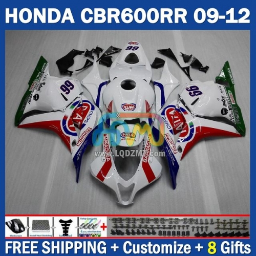 White Red White Injection Molding Full Body Kit 100% Fit For HONDA CBR600RR CBR 600RR 600CC 09-12 CBR600 CC 09 10 11 12 228No.89 CBR 600 RR F5 2009 2010 2011 2012 Years Frame Bodywork Free Customization OEM Motorcycle Fairing Kit With Free Shipping