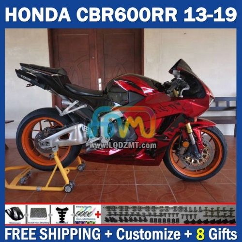 Gloss Red Black Injection Molding Full Body Kit For HONDA CBR600 CBR 600 RR CC F5 600CC 600RR 13 14 15 16 17 18 19 229No.79 CBR600RR 2013 2014 2015 2016 2017 2018 2019 Frame Bodywork Free Customization OEM Motorcycle Fairing Kit With Free Shipping