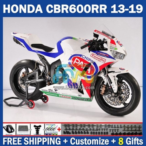 Gloss White Blue Injection Molding Full Body Kit For HONDA CBR600 CBR 600 RR CC F5 600CC 600RR 13 14 15 16 17 18 19 229No.68 CBR600RR 2013 2014 2015 2016 2017 2018 2019 Frame Bodywork Free Customization OEM Motorcycle Fairing Kit With Free Shipping