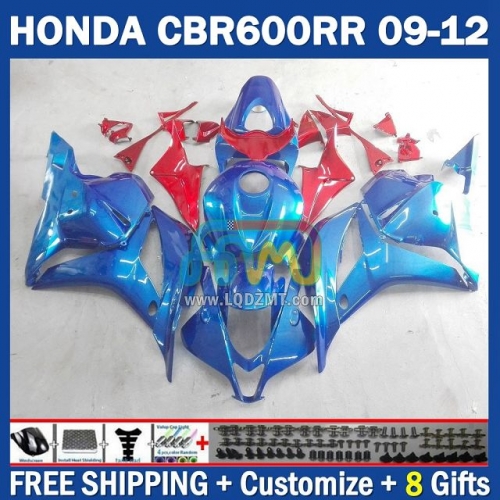 Metallic Blue White Injection Molding Full Body Kit 100% Fit For HONDA CBR600RR CBR 600RR 600CC 09-12 CBR600 CC 09 10 11 12 228No.90 CBR 600 RR F5 2009 2010 2011 2012 Years Frame Bodywork Free Customization OEM Motorcycle Fairing Kit With Free Shipping