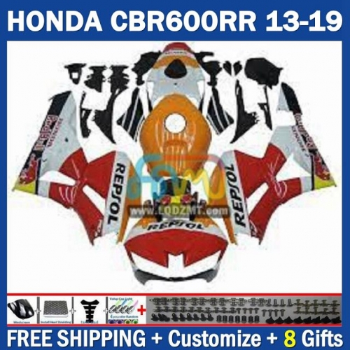 Gloss White Red Injection Molding Full Body Kit For HONDA CBR600 CBR 600 RR CC F5 600CC 600RR 13 14 15 16 17 18 19 229No.83 CBR600RR 2013 2014 2015 2016 2017 2018 2019 Frame Bodywork Free Customization OEM Motorcycle Fairing Kit With Free Shipping