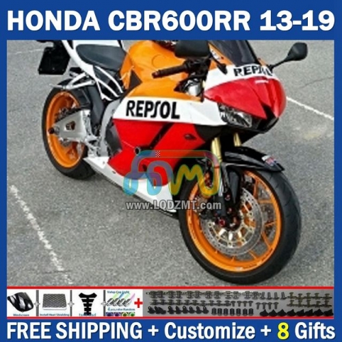 Gloss Repsol Red Injection Molding Full Body Kit For HONDA CBR600 CBR 600 RR CC F5 600CC 600RR 13 14 15 16 17 18 19 229No.77 CBR600RR 2013 2014 2015 2016 2017 2018 2019 Frame Bodywork Free Customization OEM Motorcycle Fairing Kit With Free Shipping